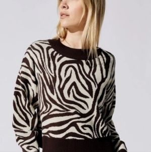Carbon38 Zebra Jacquard Sweater